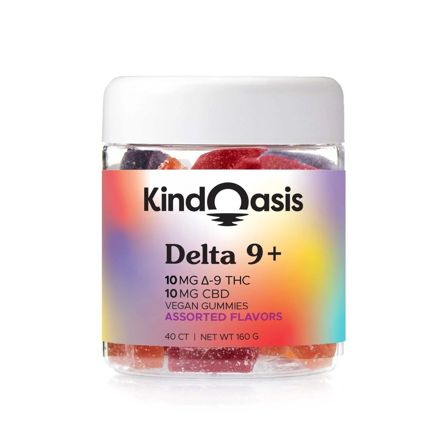 KIND OASIS — D9/CBD 10mg ASSORTED FLAVORS VEGAN GUMMIES
