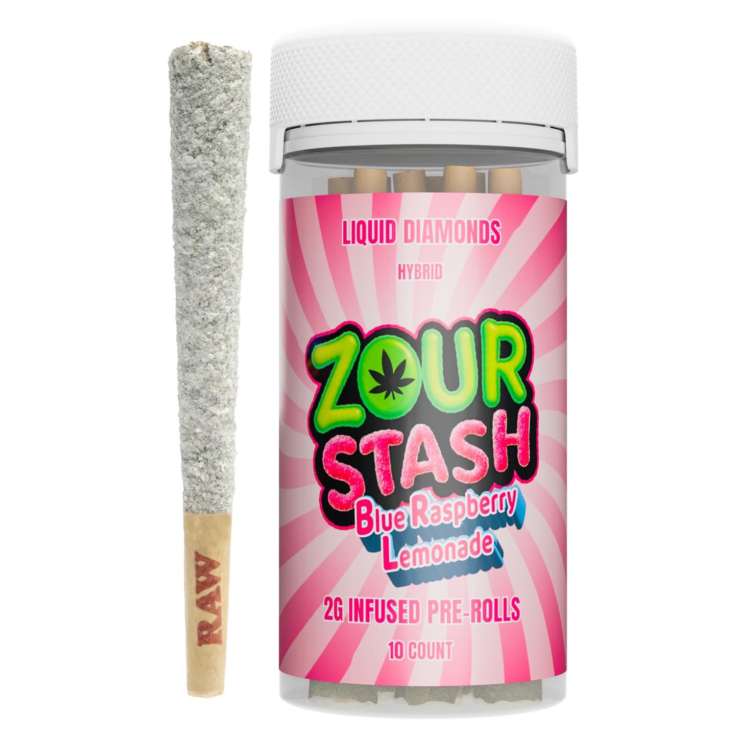 ZOUR STASH — LIQUID DIAMONDS INFUSED 2g PRE-ROLLS 10ct
