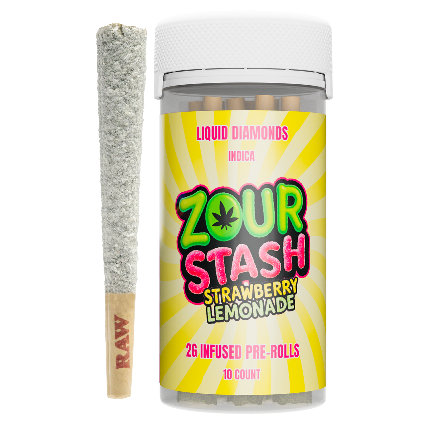 ZOUR STASH — LIQUID DIAMONDS INFUSED 2g PRE-ROLLS 10ct