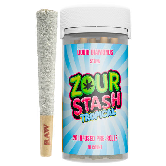 ZOUR STASH — LIQUID DIAMONDS INFUSED 2g PRE-ROLLS 10ct