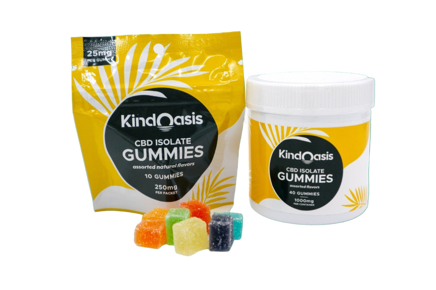 KIND OASIS — CBD 25mg ISOLATE ASSORTED FLAVORS VEGAN GUMMIES