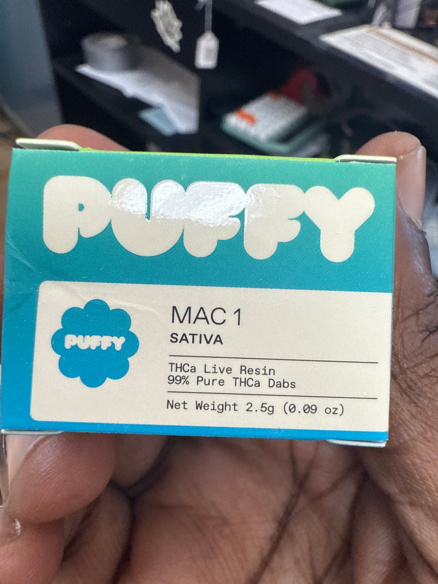 Puffy 2.5 gram live resin Mac 1