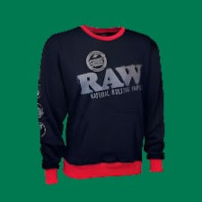 Raw Crewneck Sweatshirt (Black & Red)