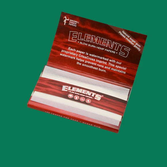 Elements Red Singlewide Hemp Papers